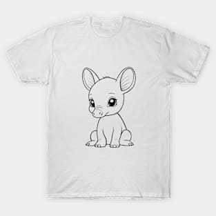 Cute Baby Aardvark Animal Outline T-Shirt